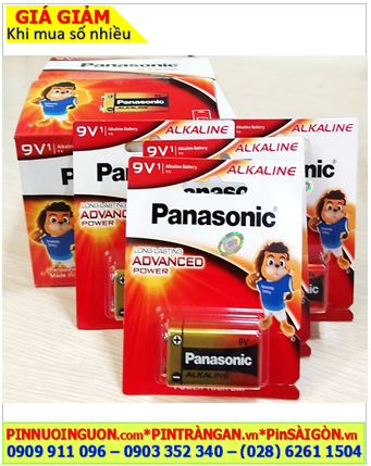 COMBO 01hộp=12vỉ Pin 9v Alkaline Panasonic 6LR61T/1B, Giá chỉ 636.000đ/HỘP 